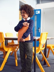 Navy Blue Knitted V-Neck School Jumper (3-18yrs) - Image 3 of 5
