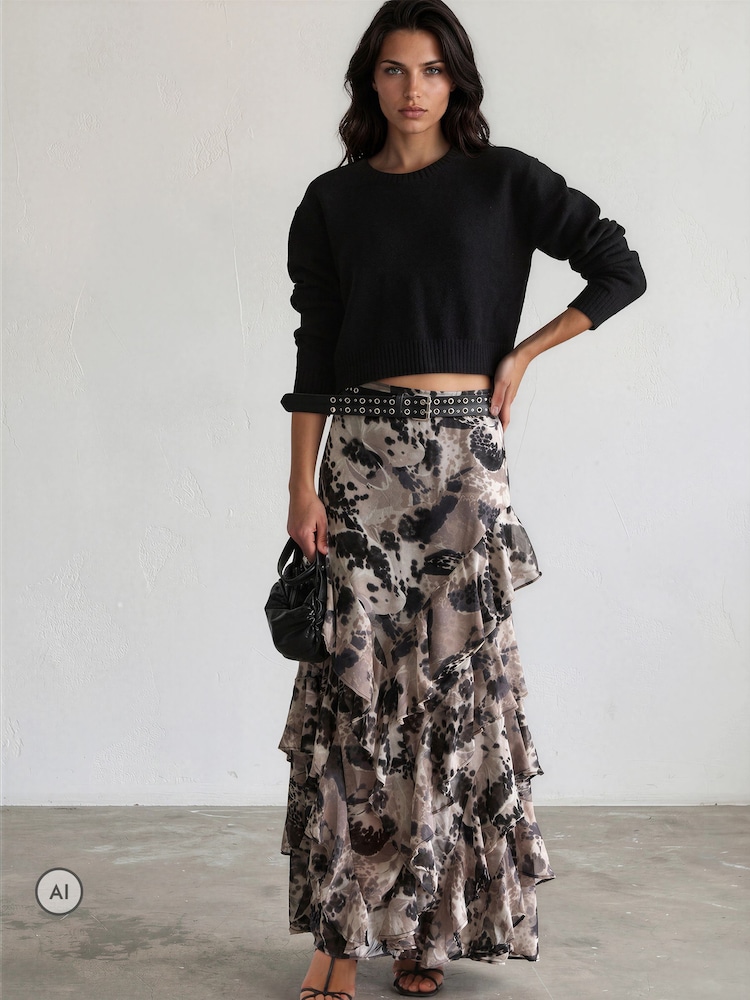 Religion White Laura Multi layer Ruffle Maxi Skirt - Image 1 of 8 Religion White Laura Multi layer Ruffle Maxi Skirt - Image 1 of 8