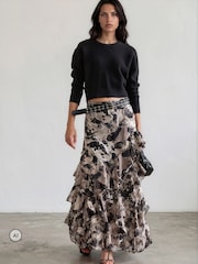 Religion White Laura Multi layer Ruffle Maxi Skirt - Image 4 of 8