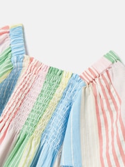 Joules GirlsLife's A Picnic Multi Stripe Woven Top - Image 3 of 5