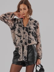 Religion Nude Alfa V-Neck Blouse With Tie Sash - Image 7 of 8