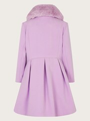 Monsoon Purple Double Breasted Skirted Smart Coat - Image 2 of 3