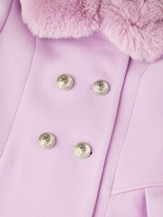 Monsoon Purple Double Breasted Skirted Smart Coat - Image 3 of 3