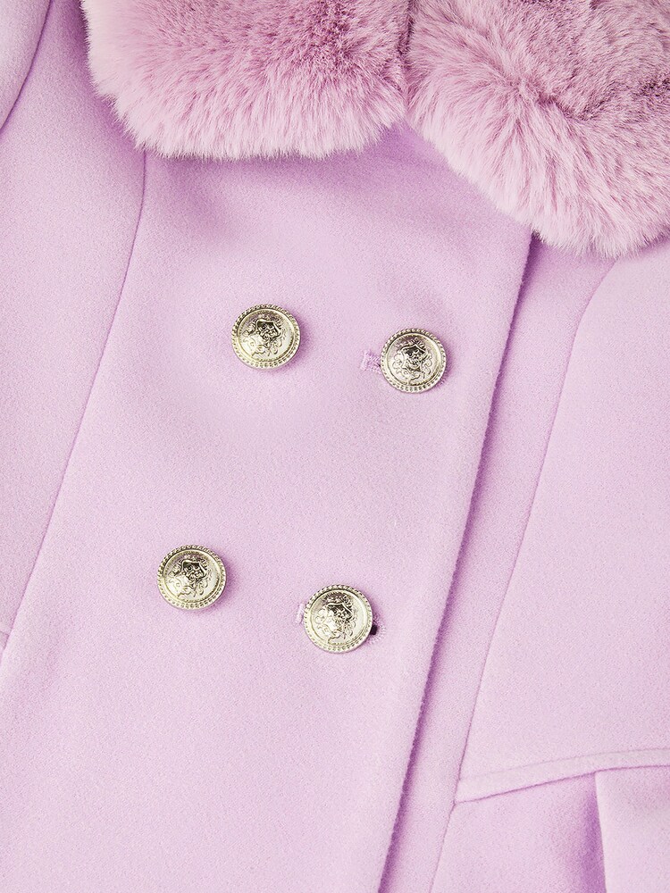 Monsoon Purple Double Breasted Skirted Smart Coat - Image 3 of 3