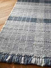 Origin Rug Collection. Navy Highland Check Runner - Image 3 of 4