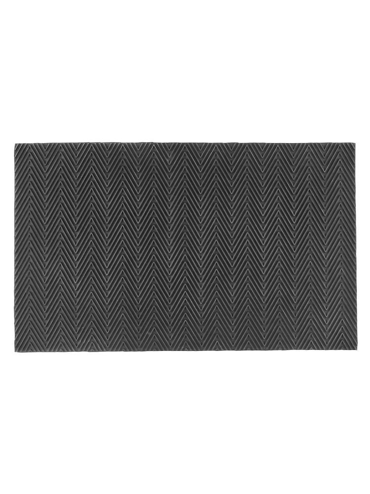 My Mat Black Reversible Rubber Zig Zag Doormat - Image 2 of 5