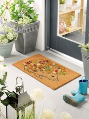 My Mat Floral Hedgehog Printed Coir Doormat - Image 1 of 2