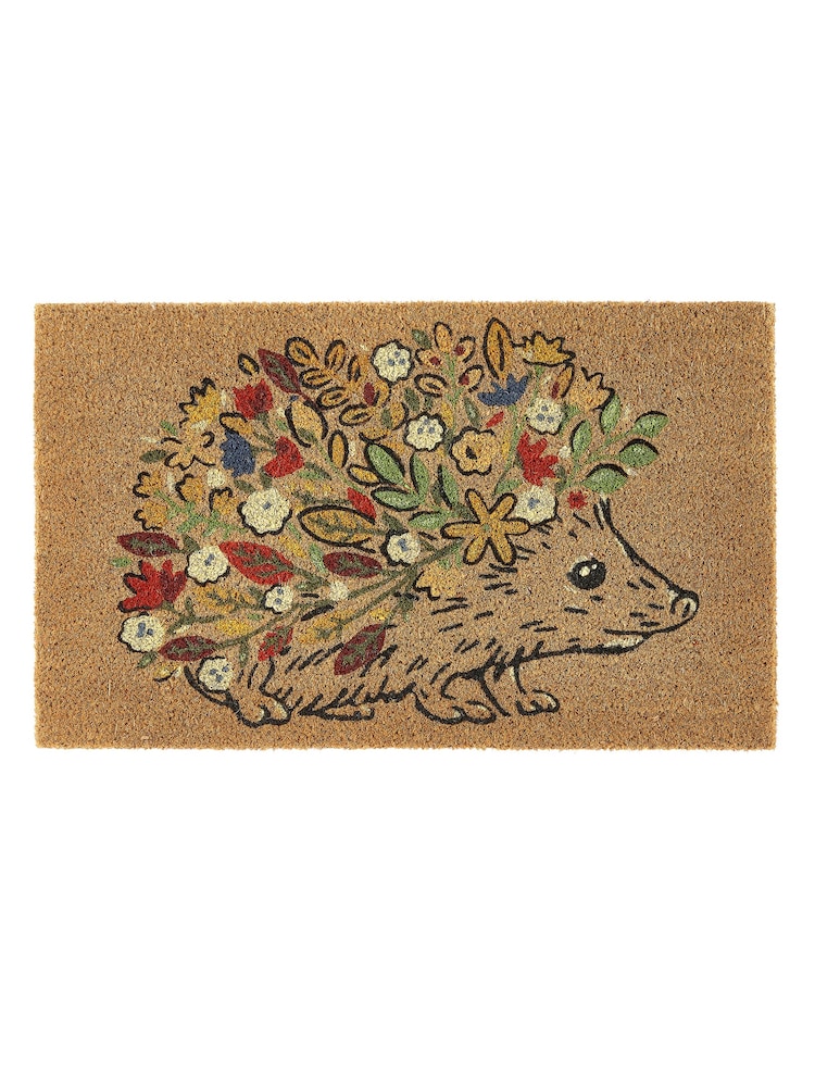My Mat Floral Hedgehog Printed Coir Doormat - Image 2 of 2
