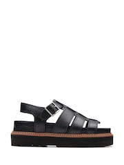 Clarks Black Leather Orianna Twist Sandals - Image 1 of 7