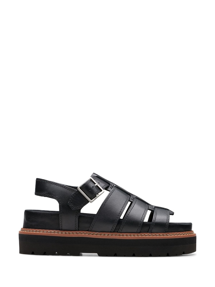 Clarks Black Leather Orianna Twist Sandals - Image 1 of 7