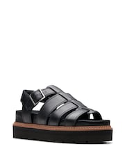 Clarks Black Leather Orianna Twist Sandals - Image 3 of 7