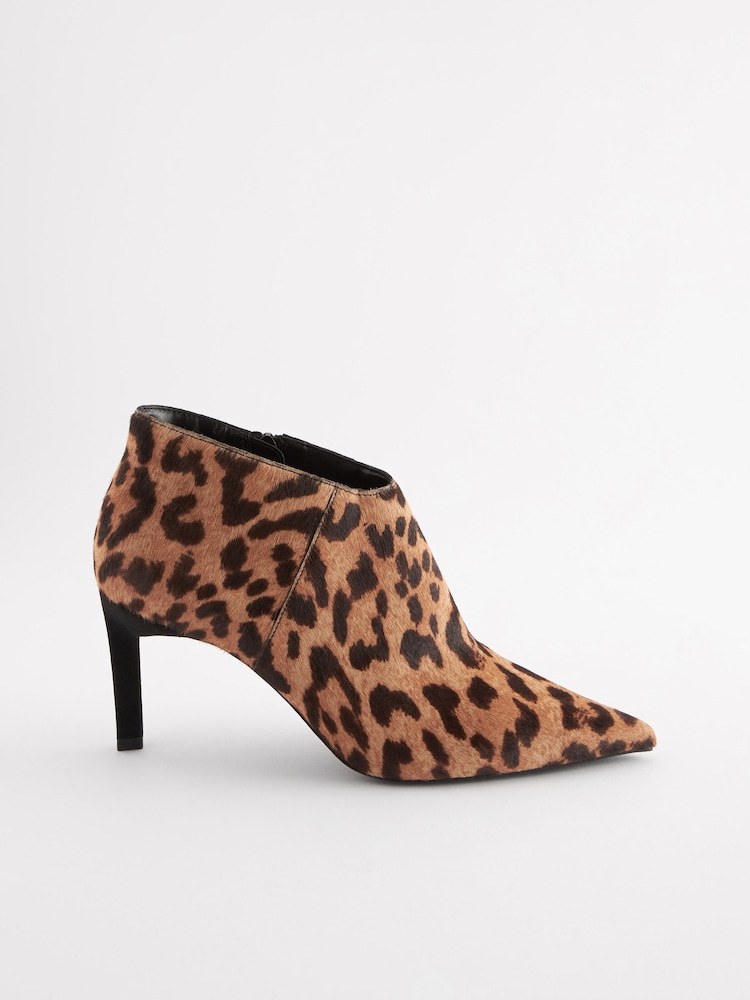 Leopard Print Signature Leather Forever Comfort® Point Toe Ankle Shoe Boots - Image 2 of 7