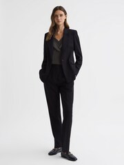 Reiss Charcoal Bonnie Layered V-Neck T-Shirt - Image 4 of 5