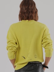Religion Yellow Cute Mini Maddie Cardigan with Embroidery Designs - Image 6 of 8