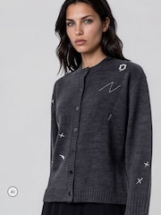 Religion Grey Cute Mini Maddie Cardigan with Embroidery Designs - Image 3 of 6