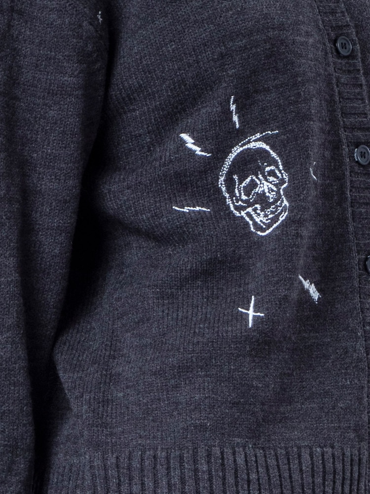 Religion Grey Cute Mini Maddie Cardigan with Embroidery Designs - Image 6 of 6 Religion Grey Cute Mini Maddie Cardigan with Embroidery Designs - Image 6 of 6