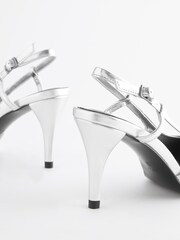 Silver Forever Comfort® Chisel Toe Slingback Heels - Image 4 of 10