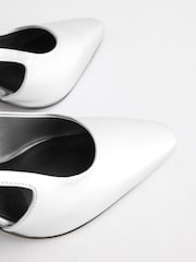 Silver Forever Comfort® Chisel Toe Slingback Heels - Image 5 of 10