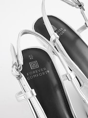 Silver Forever Comfort® Chisel Toe Slingback Heels - Image 6 of 10