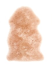 Origin Rug Collection. Blush Pink Peach Sheepskin Rug - Image 5 of 5