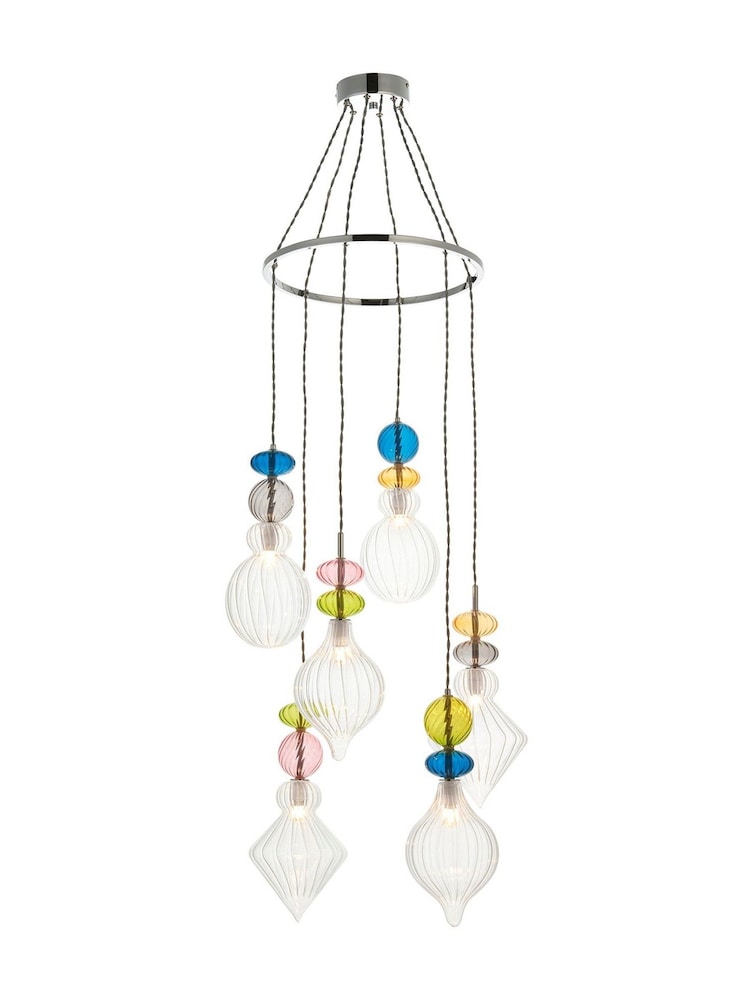 Gallery Home Black Louise 6 Bulb Pendant Ceiling Light - Image 3 of 3