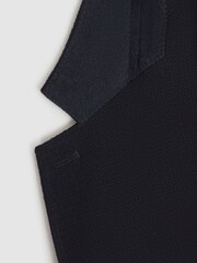Reiss Navy Attire Slim Fit Textured Wool Blend Blazer - Image 5 of 6