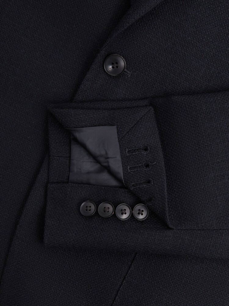 Reiss Navy Attire Slim Fit Textured Wool Blend Blazer - Image 6 of 6 Reiss Navy Attire Slim Fit Textured Wool Blend Blazer - Image 6 of 6