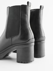 Black Forever Comfort® Leather Chunky Cleated Sole Boots - Image 7 of 9