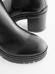 Black Forever Comfort® Leather Chunky Cleated Sole Boots - Image 8 of 9