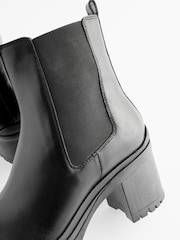 Black Forever Comfort® Leather Chunky Cleated Sole Boots - Image 9 of 9