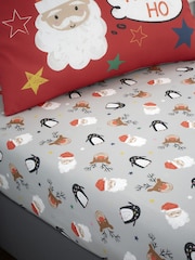 Bedlam Red Ho Ho Ho Easycare 25cm Fitted Bed Sheet - Image 1 of 2