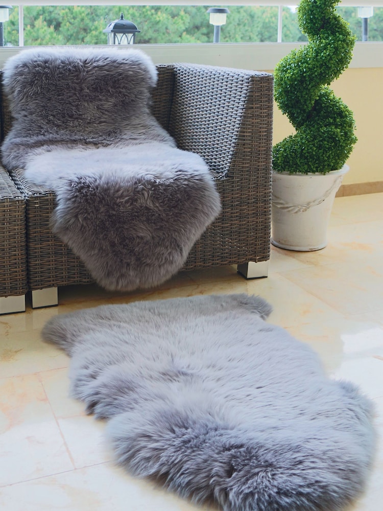 Origin Rug Collection. Grey Sheepskin Rug - Image 1 of 2
