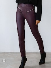 Religion Red Ida Faux Leather Leggings - Image 7 of 8