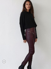Religion Red Ida Faux Leather Leggings - Image 8 of 8