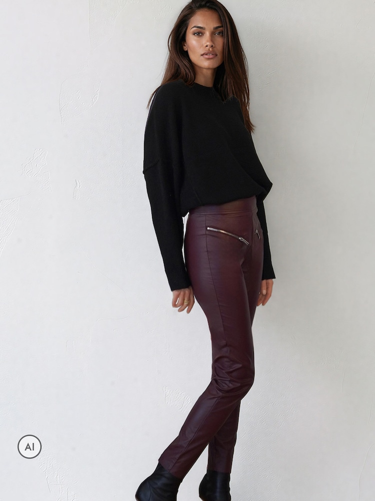 Religion Red Ida Faux Leather Leggings - Image 8 of 8 Religion Red Ida Faux Leather Leggings - Image 8 of 8