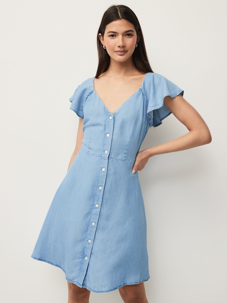 Bleach Denim TENCEL™ Mini Tea Dress - Image 2 of 7