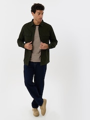 Threadbare Forest Green Lightweight Shacket - Image 3 of 5