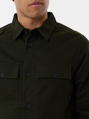 Threadbare Forest Green Lightweight Shacket - Image 4 of 5