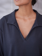 Charcoal Grey Ribbed Tunic - Image 4 of 8