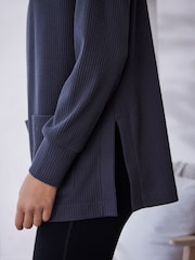 Charcoal Grey Ribbed Tunic - Image 5 of 8