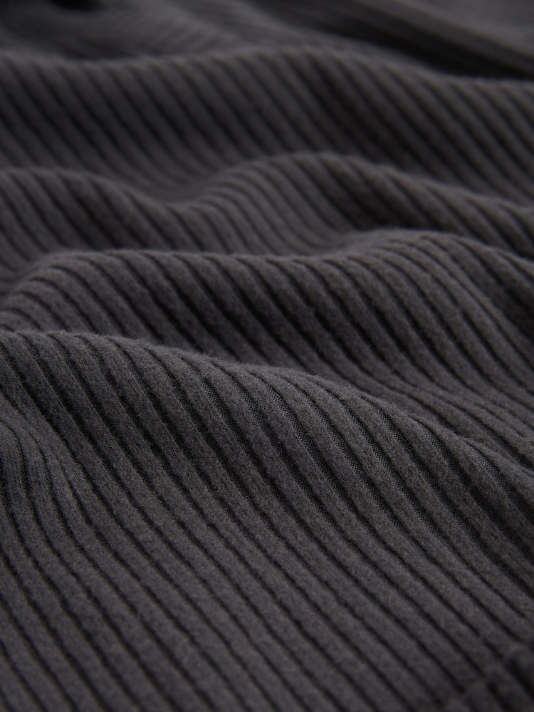 Charcoal Grey Ribbed Tunic - Image 8 of 8 Charcoal Grey Ribbed Tunic - Image 8 of 8
