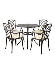 Charles Bentley Silver Garden Cast Aluminium Stamford 5 Piece Furniture Set - Image 1 of 6