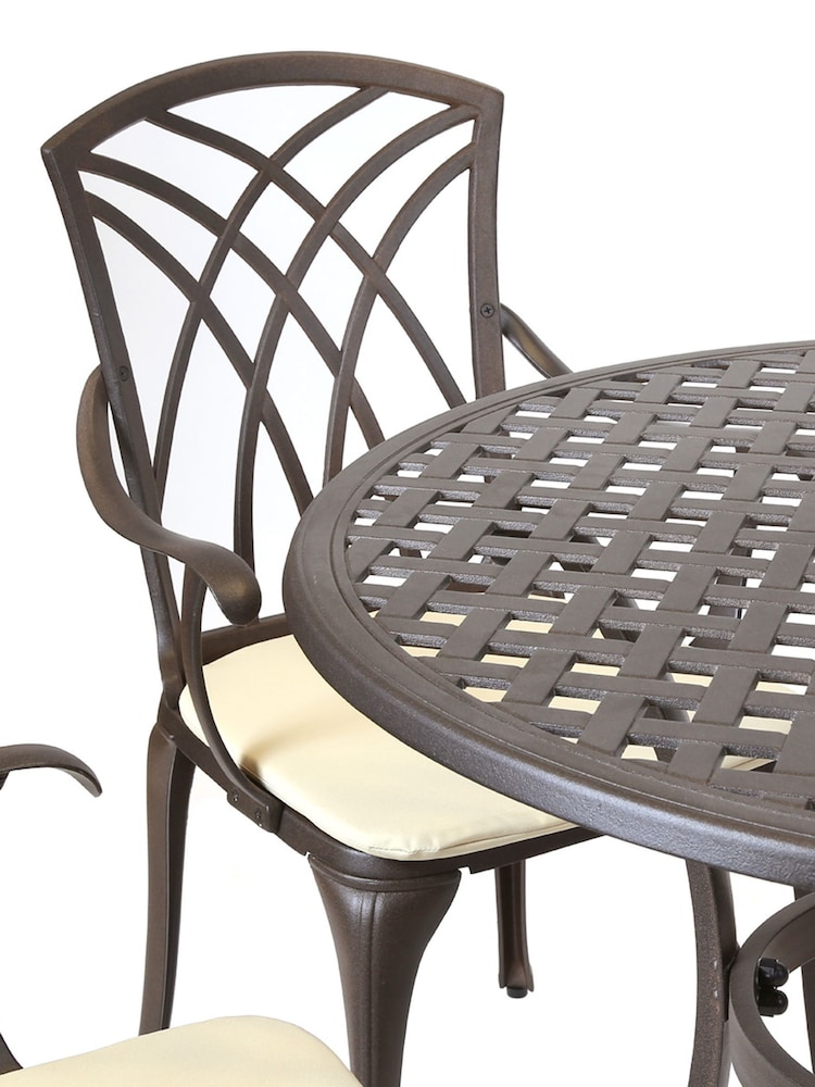 Charles Bentley Silver Garden Cast Aluminium Stamford 5 Piece Furniture Set - Image 2 of 6