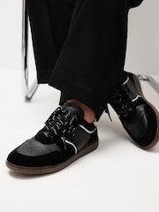 črna - Forever Comfort® Nizke retro usnjene trenirke - Slika 1 iz 8