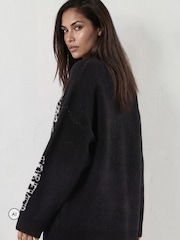 Religion Black Oversized Jumper - Image 4 of 8