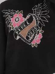 Religion Black Oversized Jumper - Image 5 of 8
