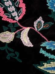 White Stuff Black Wren Embroidered Cord Top - Image 6 of 6