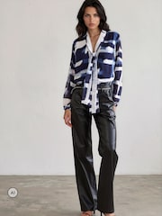 Religion Blue Alfa V-Neck Blouse With Tie Sash - Image 4 of 8