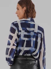 Religion Blue Alfa V-Neck Blouse With Tie Sash - Image 6 of 8