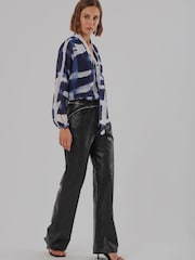 Religion Blue Alfa V-Neck Blouse With Tie Sash - Image 8 of 8
